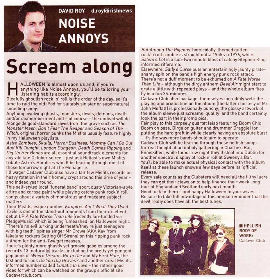 Irish News, 25th October 2013